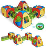 UTEX 8 in 1 Pop Up Kids Play Tent with 4 Tunnel, Indoor/Outdoor Playhouse