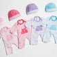 JC Toys | Berenguer Boutique | La Baby Doll Outfit | 2 Piece Light Pink Striped Onesie|Washable| Ages 2+ | Fits Dolls 9"- 12"