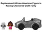 Replacement Part for Fisher-Price Little-People Convertible Car Playset - HCF59 ~ Replacement African-American Figure in Racing Checkered Outfit ~