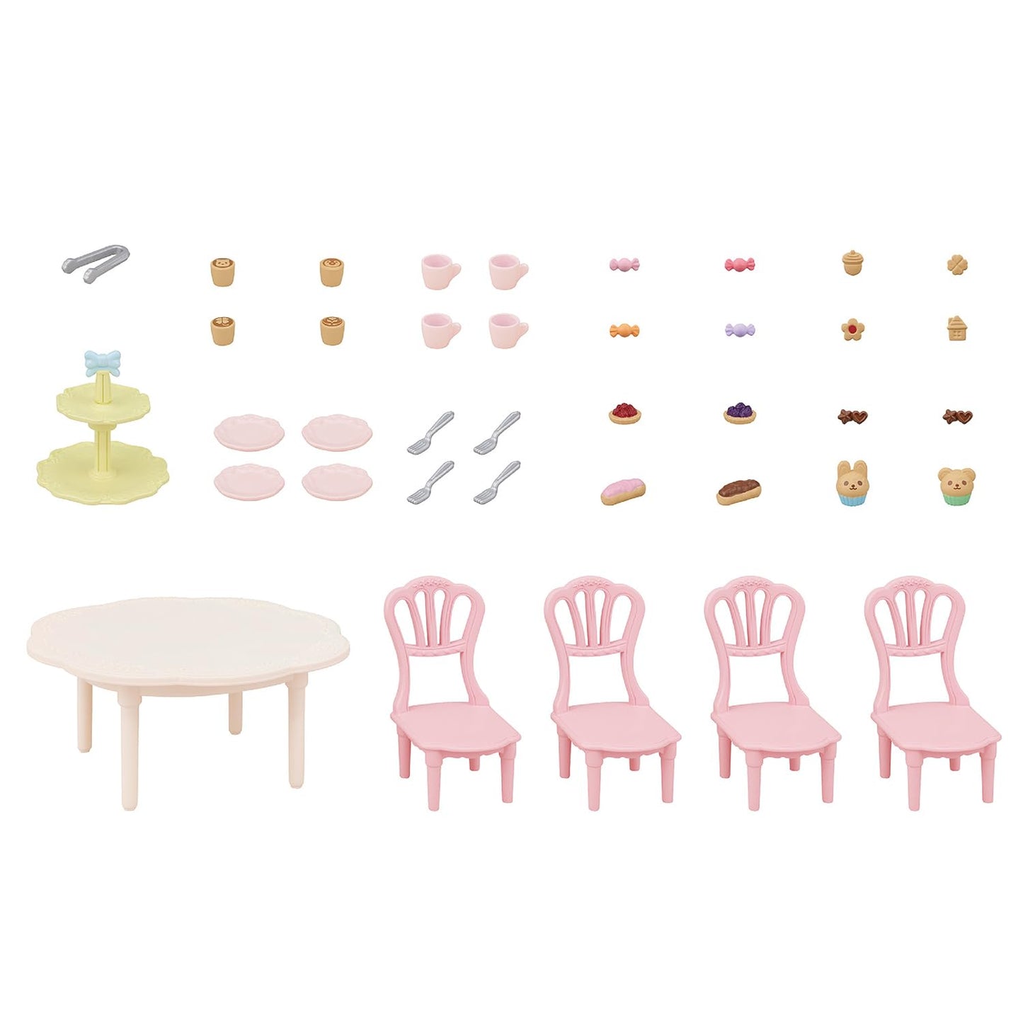 Calico Critters - Sweets Party Set - Dollhouse Furniture & Accessories - Kids Pretend Play Toy, Miniature Dollhouse Food & Accessories Set, Ages 3+