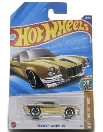 Hot Wheels '70 Chevy Camaro RS, HW '70's Vs. '90's Series, 1:64 Scale Diecast, Gold