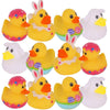 ArtCreativity 2.5 Inch Easter Rubber Ducks for Kids, Assorted Mini, Basket Stuffers, Egg Hunt Surprise Toys, Party Favors, Jeep and Bath, 12-Pack