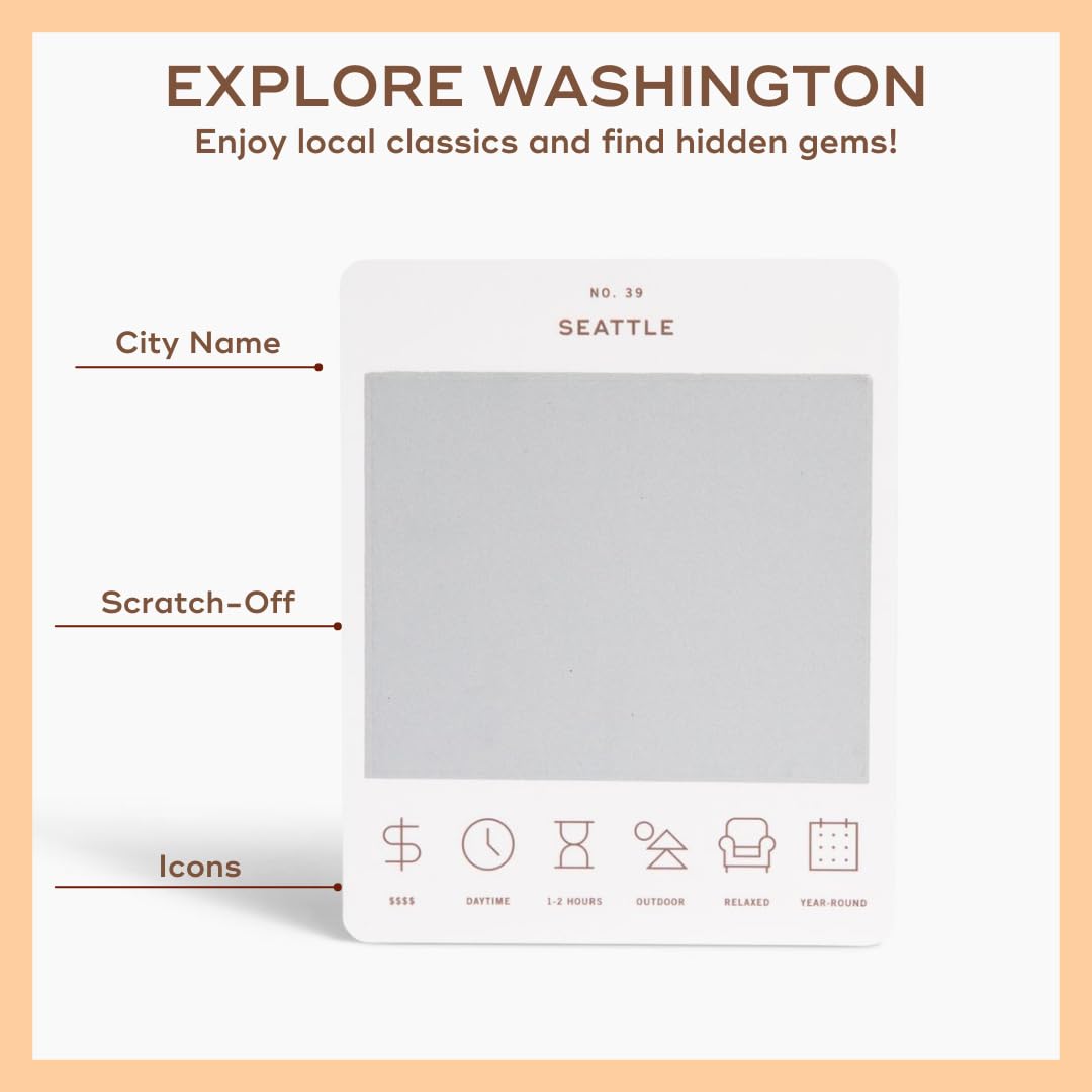 Reach International Outfitters Washington Adventure Bucket List: 50 Scratch-Off Cards for Outdoor Activities, Tourist Attractions, and Road Trips