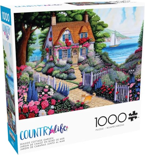 Buffalo Games Joseph Holodook, Seaside Cottage Garden, 1000 Piece Puzzle