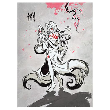 Fantasy North - Kiyomi - The Clever Fox - 100 Textured Matte TCG Card Sleeves - Fits Magic MTG Commander Pokemon and Other Card Games - Playing Card