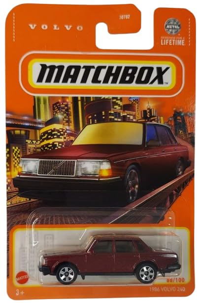 Matchbox Volvo 240 Diecast Car, 1:64 Scale, Red, 88/100, 1986 Model