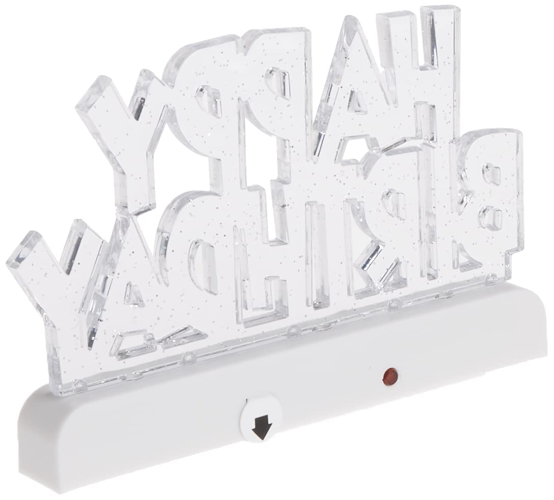 Dazzling Flashing Happy Birthday Cake Decoration - 3.25" x 4.75" (1 Count) - Perfect Celebration Centerpiece