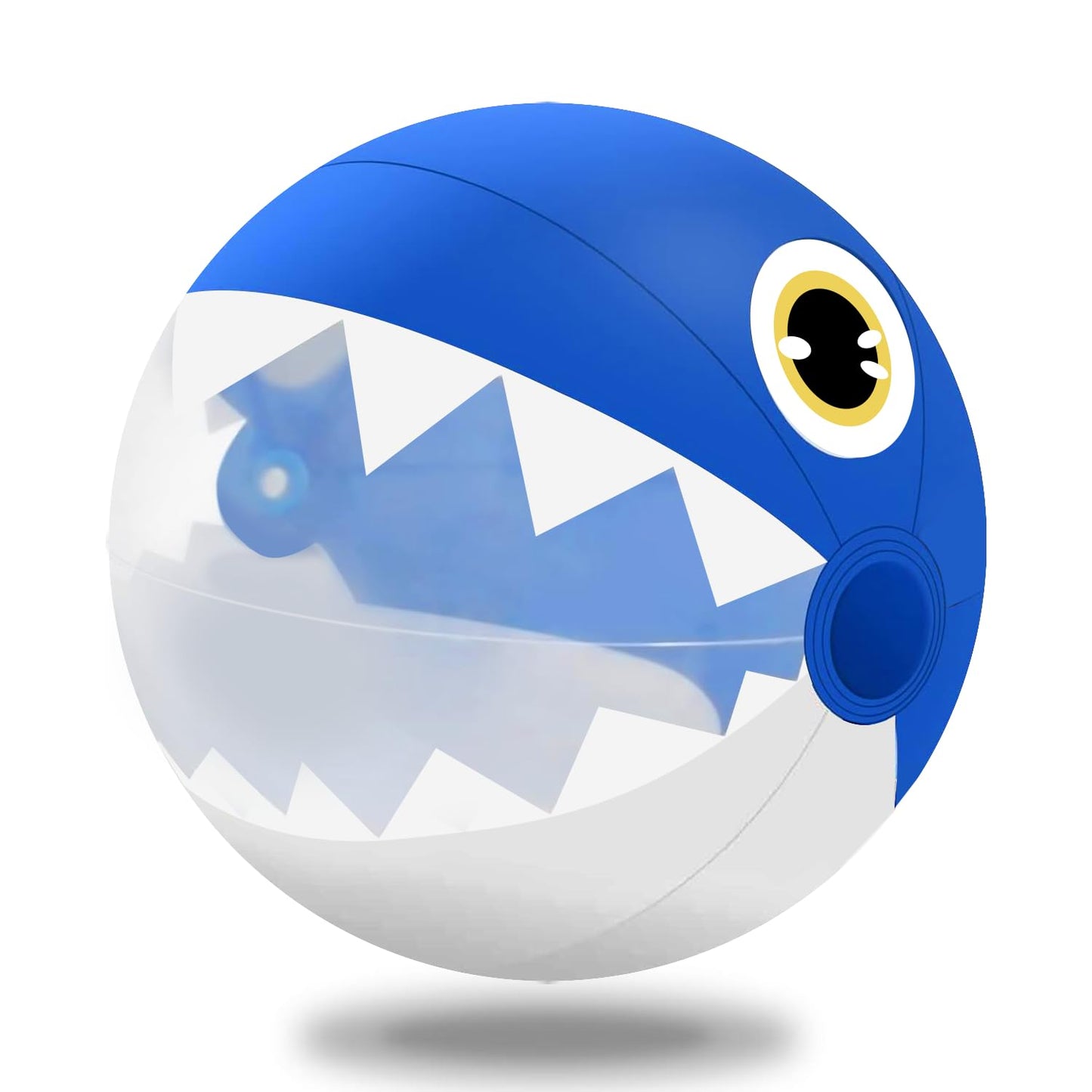 GODR7OY 16" Large Beach Ball, Clear Shark Inflatable Beach Balls Beach Toys for Kids and Adults Birthday Party Supplies, Fun Shark Swimming Pool Balls
