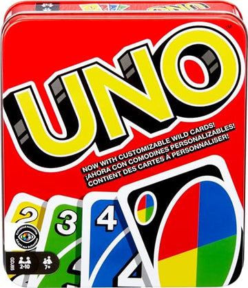 Mattel Games UNO Card Game for Kid, Adult & Family Nights & Parties, Travel & Vacations, Color Blind Accessible & Customizable Deck (Amazon Exclusive)