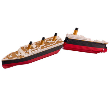 Large 16" Submersible Titanic Model Ship, Perfectly Balanced, Two-Stage Sinking, with Iceberg