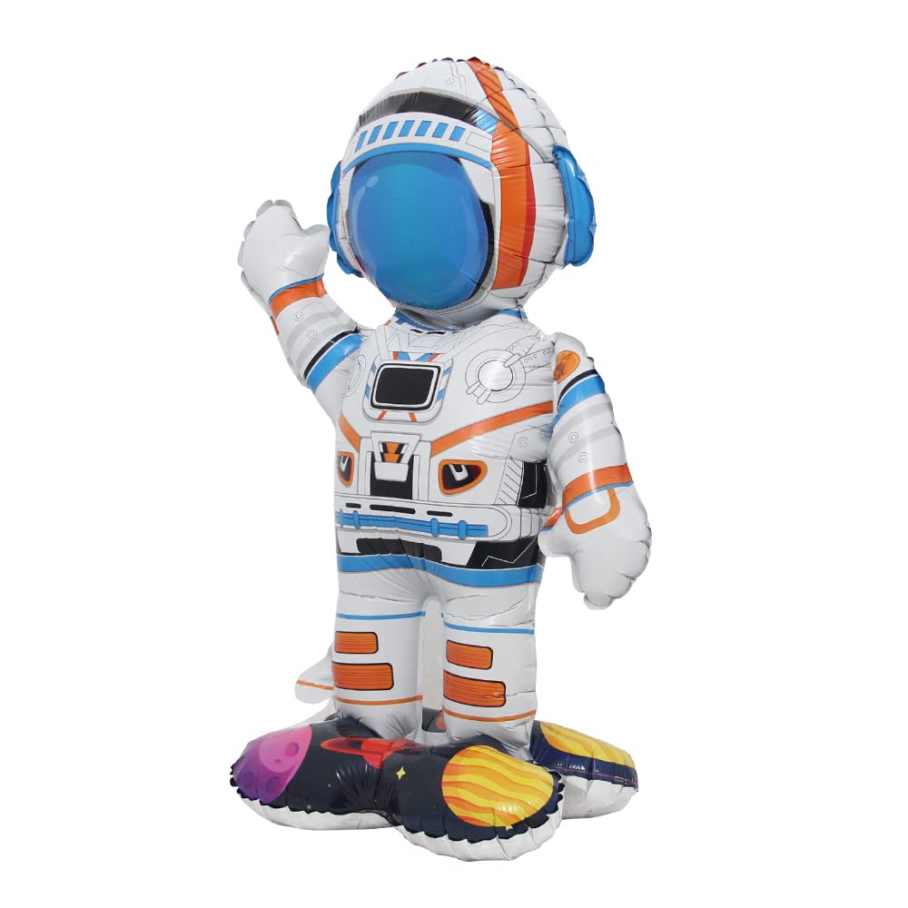 Inflatable Spaceman Astronaut Balloons Base Standing Foil Balloon Boys Space Theme Birthday Party Kids Inflatable Rocket Toys Decor (Base Astronaut)