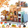 Zylvoxia Bookend Magic House Building kit, Home Decorative for Building Block Toy, Bookcase Miniature House Model Building, Cool Bookshelf Organizer