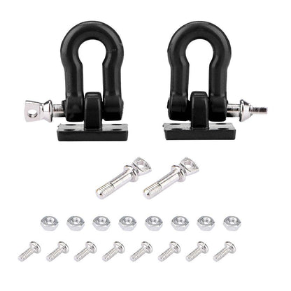 2Pcs RC Trailer Hooks,1/10 Tow Hook Trailer Heavy Duty Shackle Set for D90 Axial SCX10 RC Crawler Car(Black)
