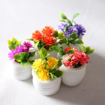 5Pcs Dollhouse Plants, Dollhouse Flowers, Artificial Potted Plants, Fairy Garden Decor for Home, Office, Wedding Centerpiece Decoration