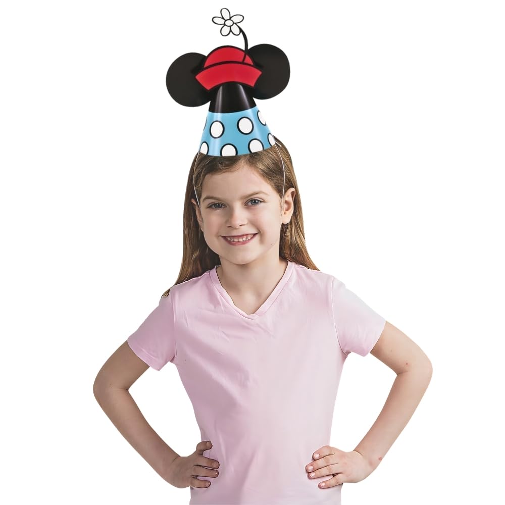 Unique Disney Mickey Mouse Party Hats - 4.25'' (8 Pcs) | Assorted Fun Designs for Kids Birthday Celebrations