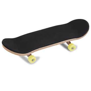 Raguso Maple Wooden Alloy Fingerboard Finger Skateboards Mini Fingerboard with Soft Pad Bearing Wheels and Box Reduce Pressure Kids Gifts(Yellow)