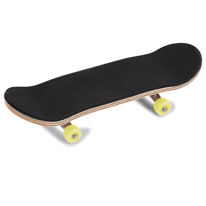 Raguso Maple Wooden Alloy Fingerboard Finger Skateboards Mini Fingerboard with Soft Pad Bearing Wheels and Box Reduce Pressure Kids Gifts(Yellow)