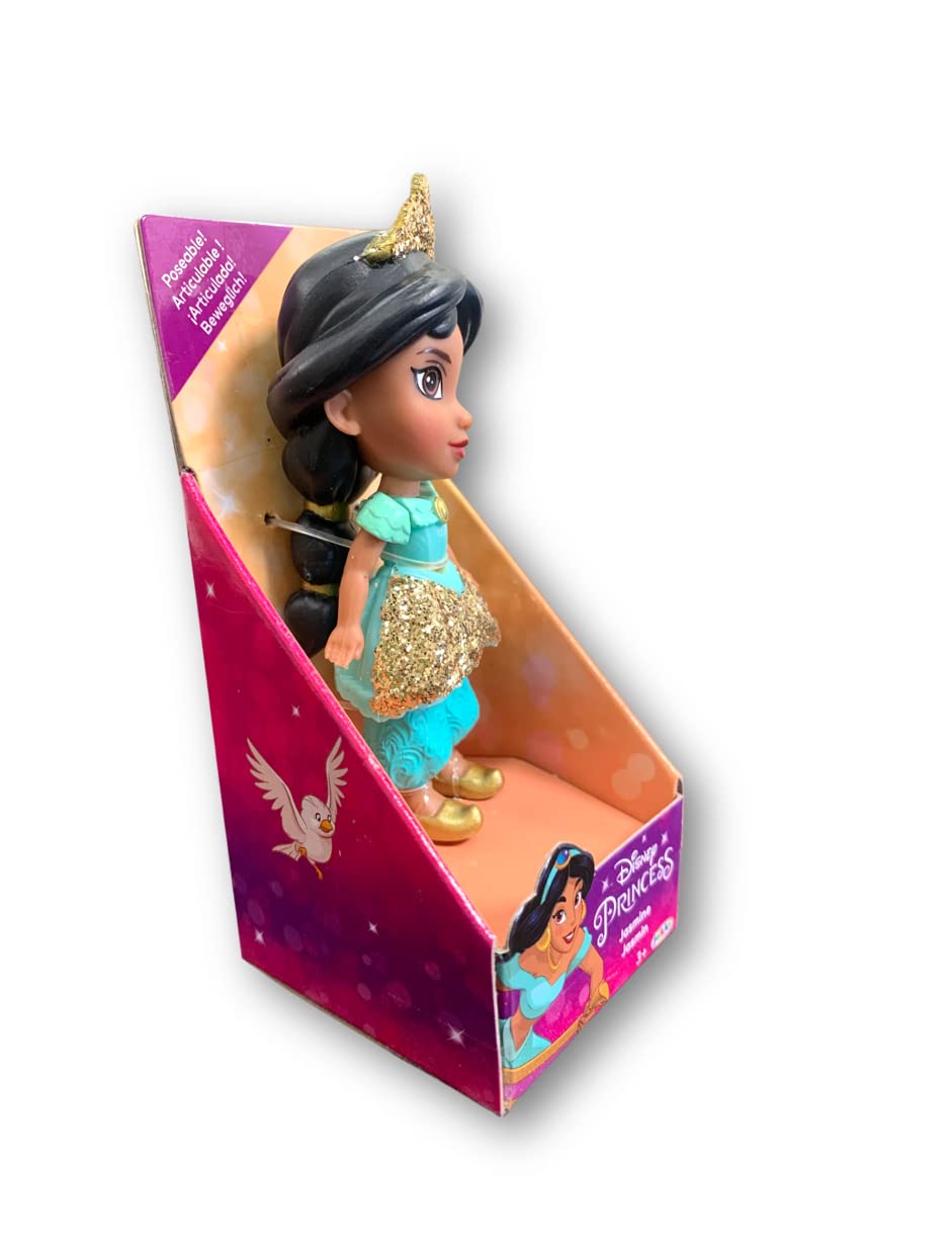 Amarina Packed in Clear Box for Gift Disney Princess Mini Poseable 3.5 inch Doll Choose from All 11 Style Princess Characters (Jasmin) (217584PQ)