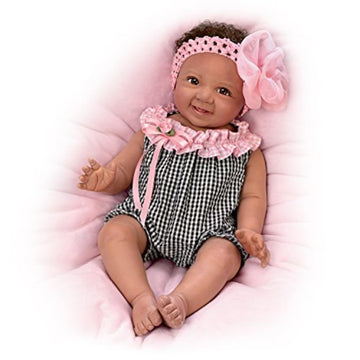The Ashton-Drake Galleries Alanna with Hand-Rooted Hair So Truly Real® Lifelike & Realistic African-American Newborn Baby Doll 18-inches
