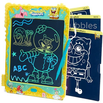 Spongebob Squarepants LCD Doodle Writing Tablet Toy - Travel Essential for Kids - Birthday Gift for Boys & Girls - STEM Drawing & Educational Learning