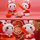 XIZHI Rabbit Stuffed Animal Plush Pillow Toy Chinese New Year Plushes Year Zodiac Rabbit Mascot Decoration Gift for Adult Kids Spring Festival,11.8''