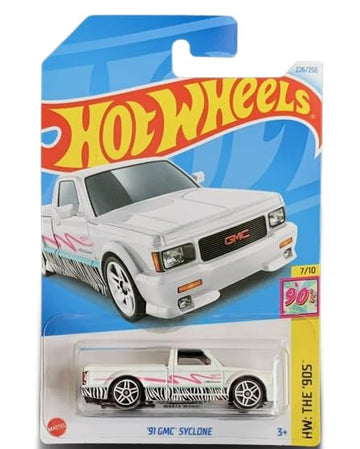 Hot Wheels 91 GMC Syclone (White), The '90s 7/10, 1:64 Scale