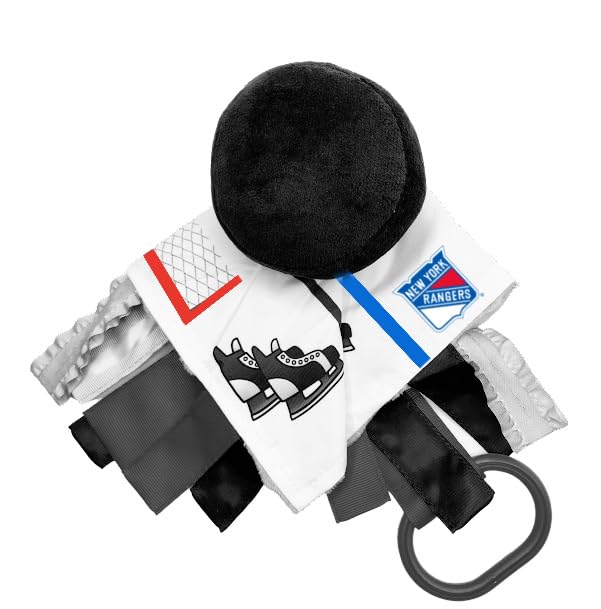 The Learning Lovey NHL Hockey Baby Sensory Crinkle Toy, Soft & Safe, Ideal for Stroller, BPA-Free, Includes Clip, 10" x 10"