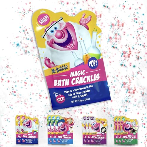 Mr. Bubble Magic Bath Crackles, Fun to add to Bubble Bath to Make Bath Time Exciting for Kids with Colorful Pops and Fizzy Snaps, 1 oz Packet, Pack