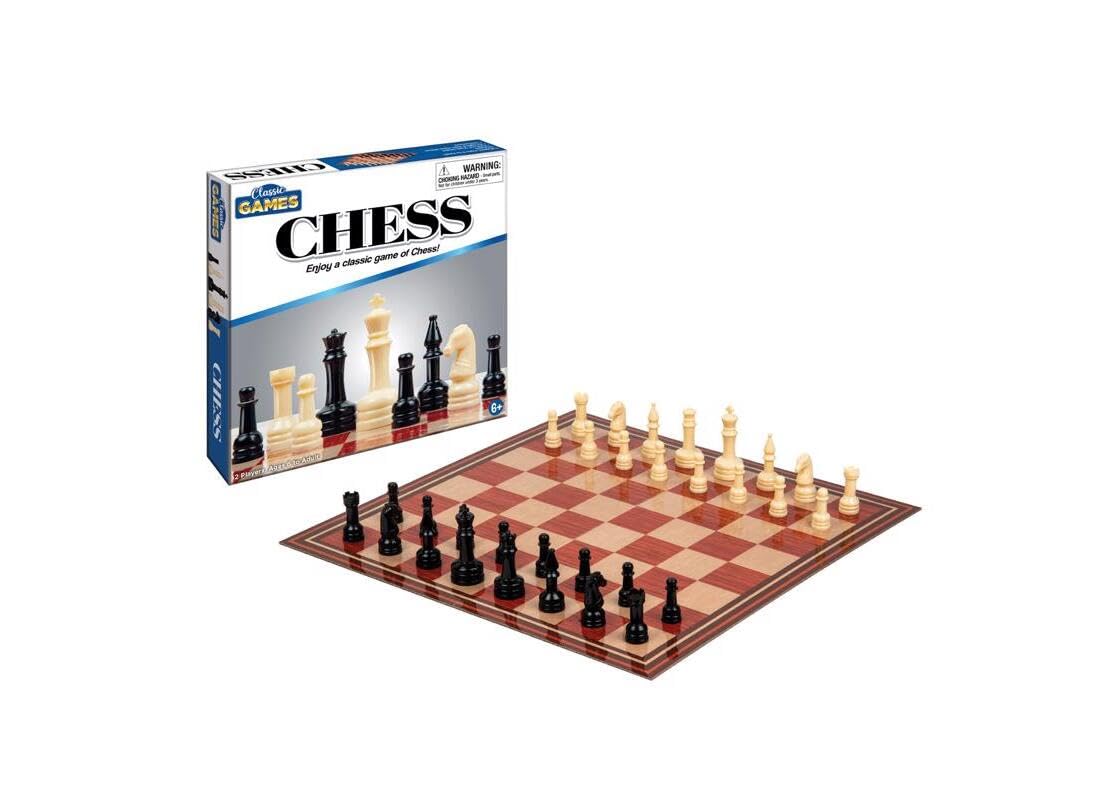 Playmaker Toys Chess Classic Strategy Game in a Compact Box, 8-inch Square, Educational Toy