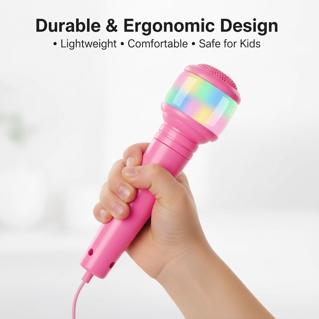 The All-in-One Microphone Toy, 2026 New Karaoke Machine Toy with Light, Kids Microphone with Stand, Echo Effects, for Singing, Confidence-Building