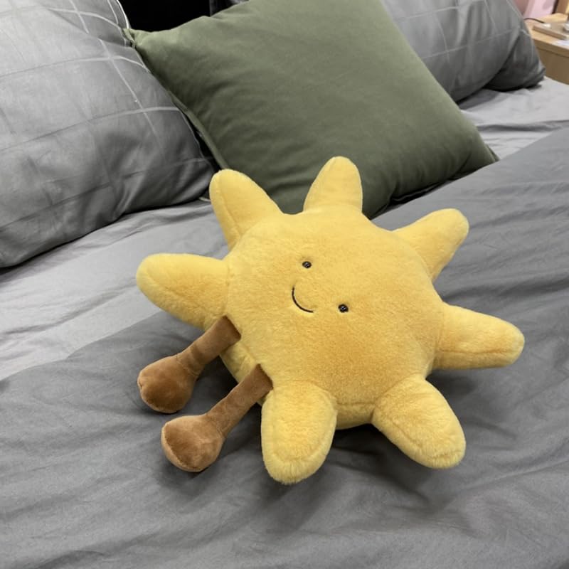 XIZHI Fun Sun Plush Cute Stuffed Animal Plush Pillow Toys Smile Moon Sunshine Plushie Toy Gift for Children's Birthday and Christmas Decor (Sun)