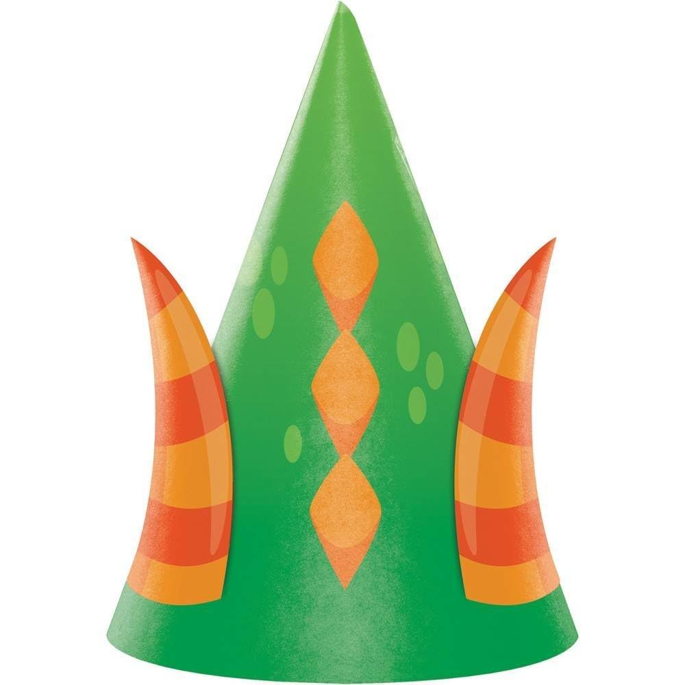 8-Count Child-Sized Party Hats with Cutouts, Dragons
