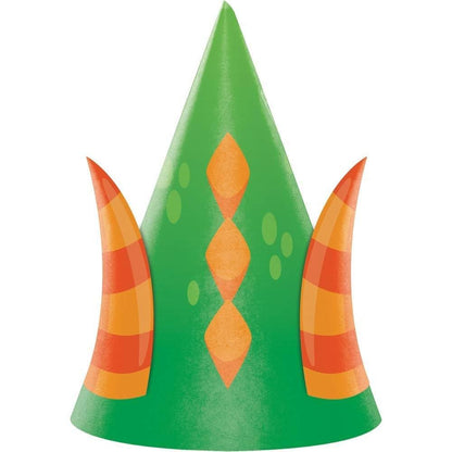 8-Count Child-Sized Party Hats with Cutouts, Dragons
