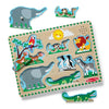 Melissa & Doug Zoo Animals Sound Puzzle - 8-Piece Wooden Peg Puzzle with Light-Activated Sounds, Music Learning Toy for Toddlers and Preschoolers Ages