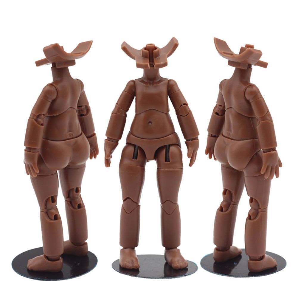 niannyyhouse DOD Stretch Cord Style 10.5cm Doll Action Figures Body Cats Hands Foot Suitable for 1/12 BJD Dolls Head (Milky White-Standard Package A)