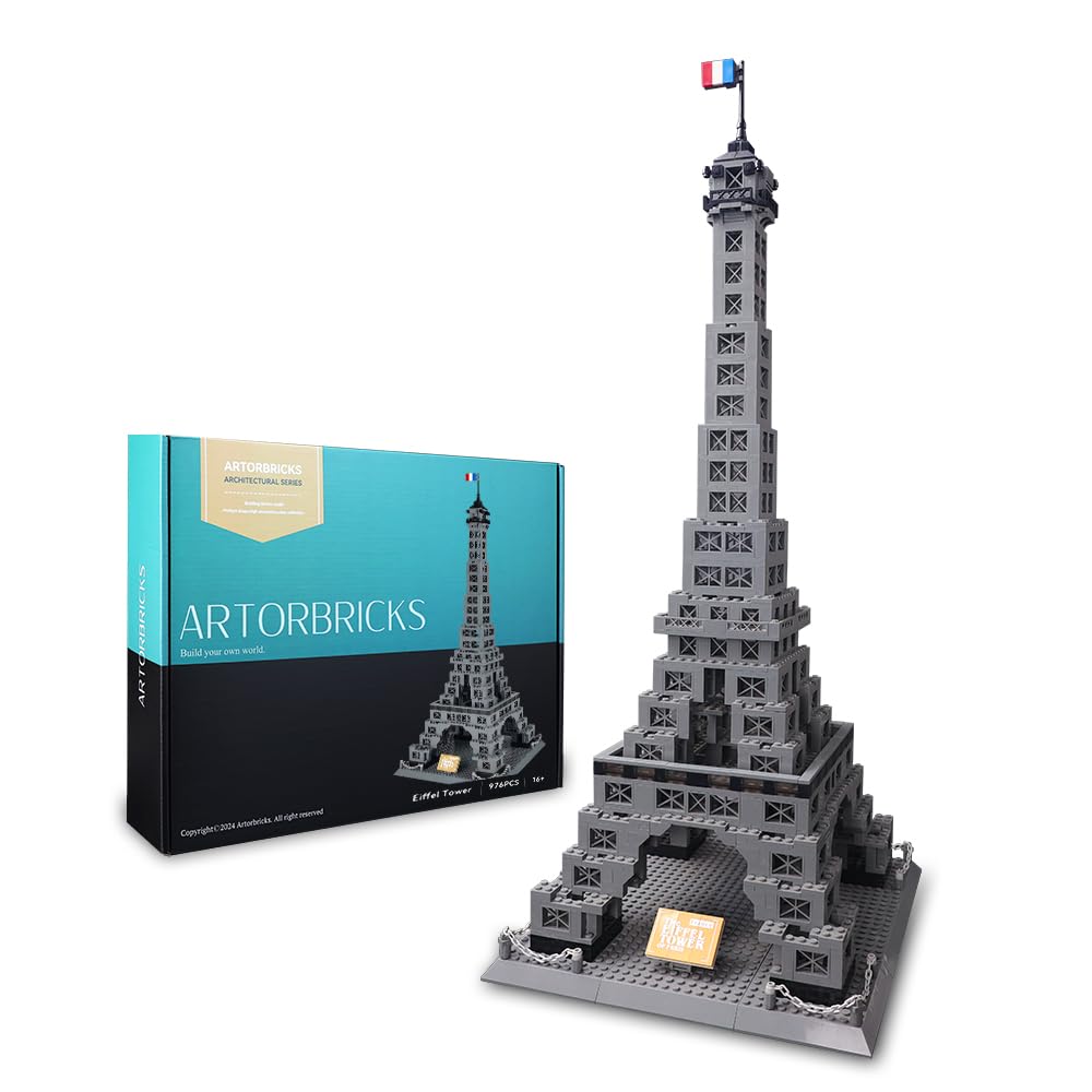 ArtorBricks Eiffel Tower Architecture Model Kit - 976-Piece Premium Building Set for Collectors, Detailed Display & Thoughtful Gift Idea