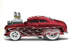 1949 Custom Coupe Dark Red Metallic with Flames 1/64 Diecast Model Car by Muscle Machines 15562RD