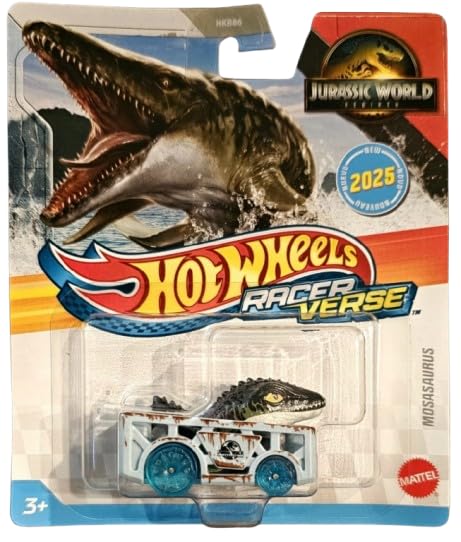 Hot Wheels Racer Verse, Jurassic World Rebirth Mosasaurus, New for 2025 Character Car, Diecast Vehicle