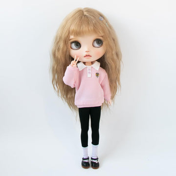 XiDonDon Doll Clothing Fashion Sweatshirt for Blyth,Ob24,Licca,Azone BJD Doll Clothes Toys Accessories Gifts (Only Clothes,Top Only) (Pink)