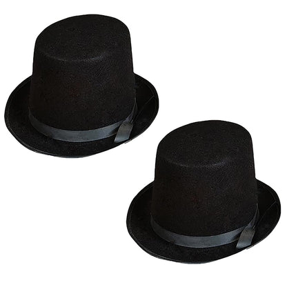 The Dreidel Company Black Felt Top Hat, Dress-Up Costume Clothes for Kids, Party Hat Pretend Play, Party Favors Single
