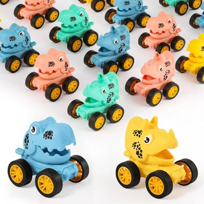 Mctuoba 18 Pcs Dinosaur Toy Pull Back Cars Party Favors for Kids Toddlers, Pinata Goodie Bag Stuffers for Birthday Party, Classroom Prizes Easter Egg
