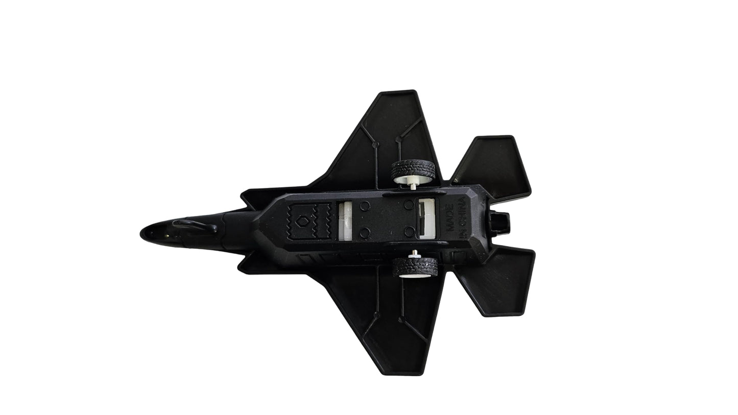 Toy Essentials 12 Piece Large Black Pull-Back and Release Action Fighter Jet Set, 3.5 Inches