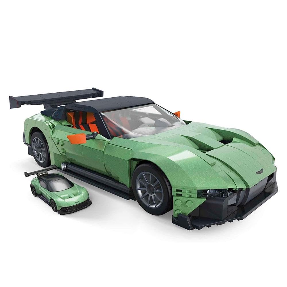 Hot Wheels MEGA Vehicle Building Toys for Adults, Aston Martin Vulcan with 635 Pieces and Die-Cast Model, Gift Ideas for Collectors, HMY97