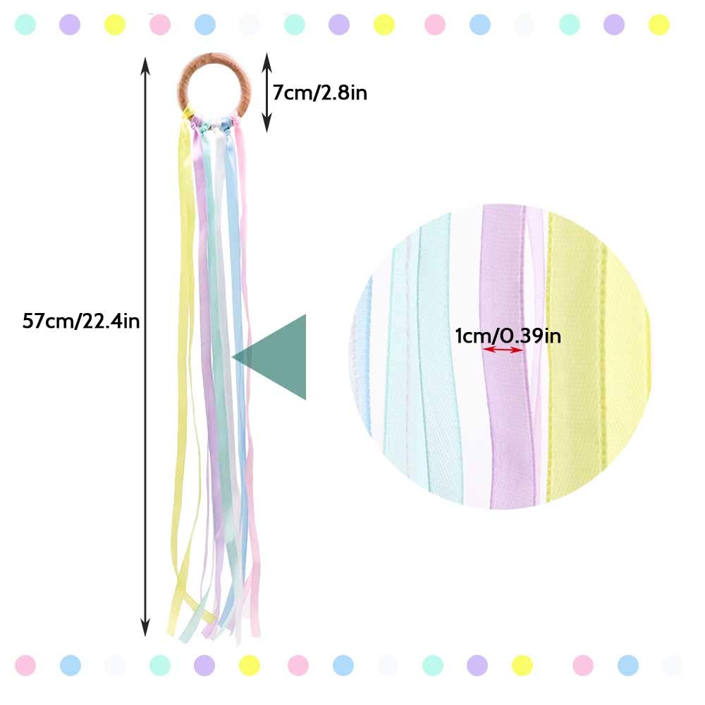 TANOFAR Montessori Toy | Hand Kite |Sensory Ribbon Toy | Wooden Toddler Toys | Rainbow Hand Kite