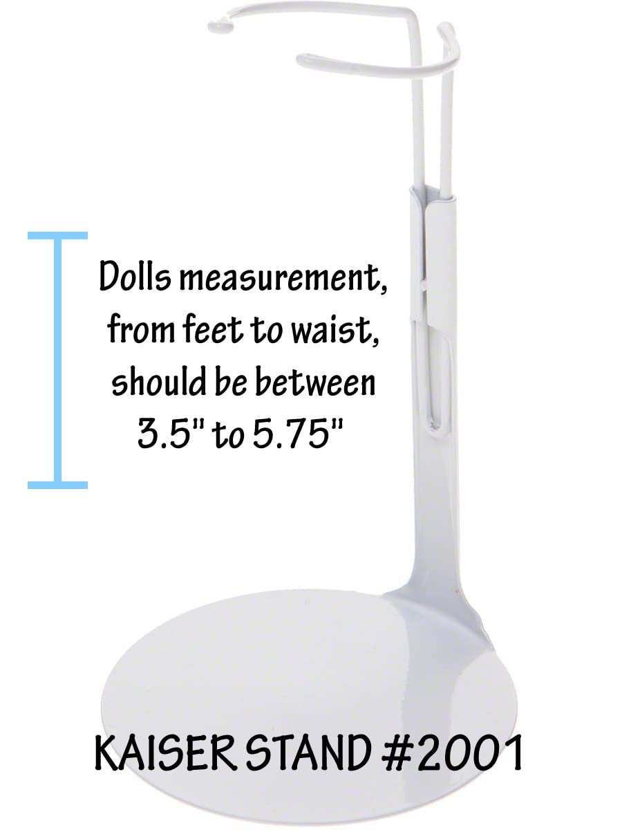 Kaiser Doll Stand 2001 - White Doll Stand for 6 1/2" to 10" Dolls and Action Figures (Best for 8" dolls)