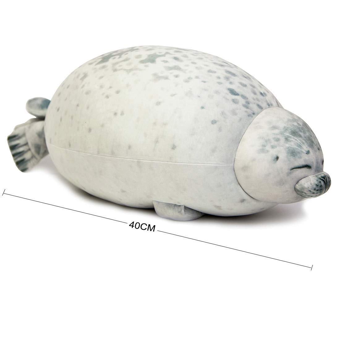 EHOTONG Cute Blob Seal Pillow, Chubby Seal Plush Hug Pillow Soft Stuffed Animal Toy (White, 15")