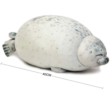 EHOTONG Cute Blob Seal Pillow, Chubby Seal Plush Hug Pillow Soft Stuffed Animal Toy (White, 15")