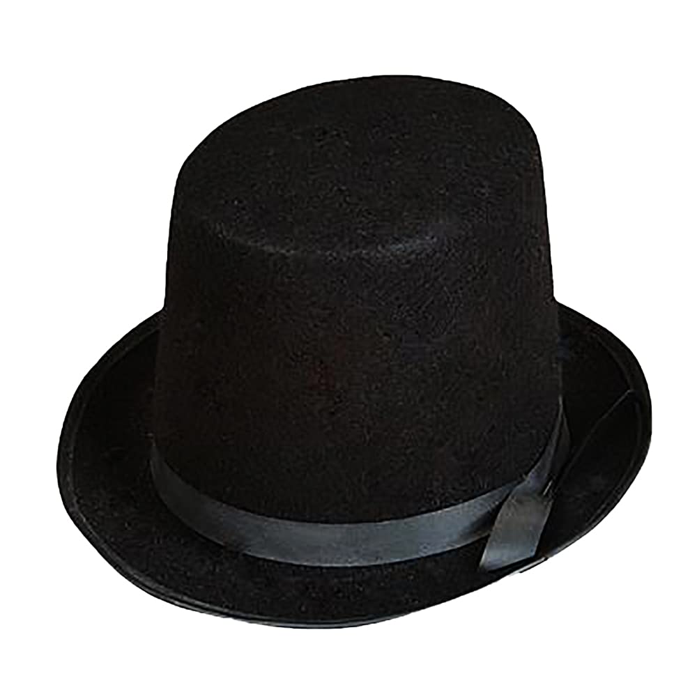 The Dreidel Company Black Felt Top Hat, Dress-Up Costume Clothes for Kids, Party Hat Pretend Play, Party Favors Single