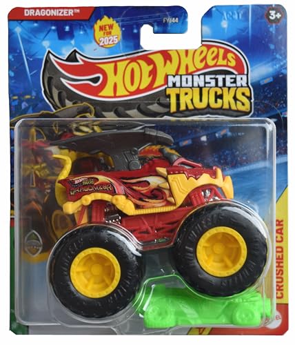 Hot Wheels Monster Trucks Dragonizer, Beast Bashers 4/6 Includes Crushed Car