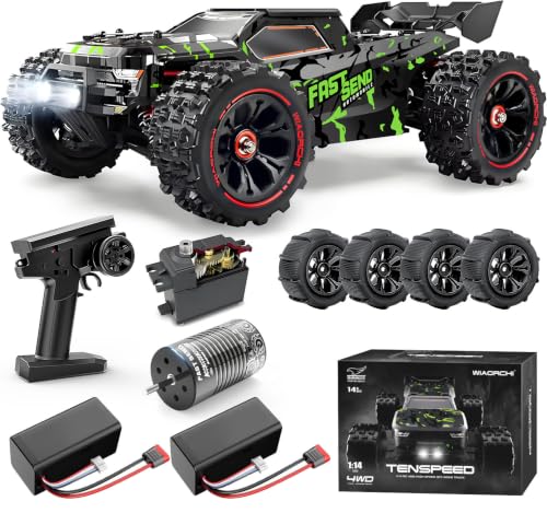 1/14 Brushless RC Cars for Adults Fast 50+ mph, RC Trucks 4x4 Offroad Waterproof, Electric Powered High Speed Remote Control Car, Fast Extreme All